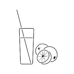Image showing Icon of Orange juice glass