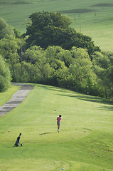 Image showing Large view of a girl who doing a swing