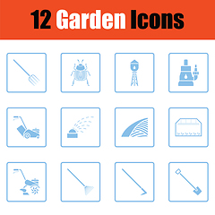 Image showing Set of gardening icons