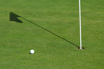 Image showing golf ball on green course