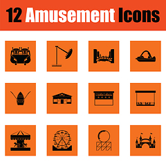 Image showing Amusement park icon set