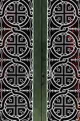 Image showing church door iron pattern