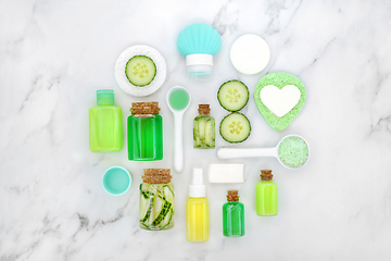 Image showing Natural Organic Cucumber Beauty Products