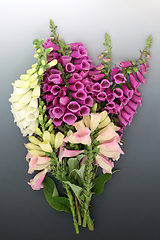 Image showing English Wildflower Foxglove Bouquet