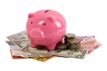 Image showing Piggy bank and money