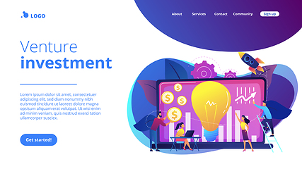 Image showing Venture investment concept landing page.