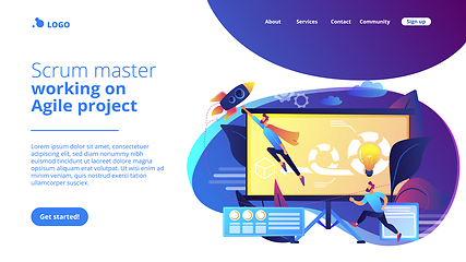 Image showing Agile project managementconcept landing page.