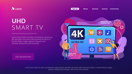 Image showing UHD smart TV concept landing page.