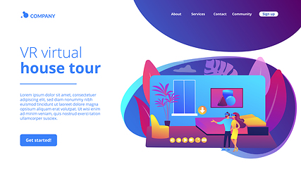 Image showing Real estate virtual tour concept landing page