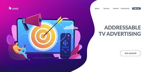 Image showing Addressable TV advertising concept landing page.