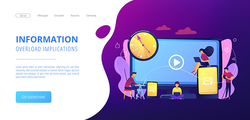 Image showing Screen addiction concept landing page.