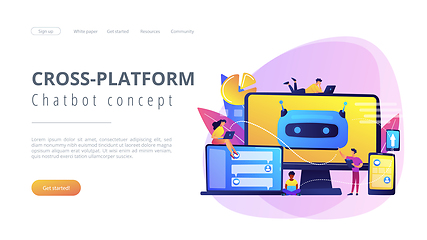 Image showing Chatbot development platformconcept landing page.