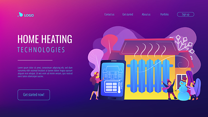 Image showing Heating system concept landing page.