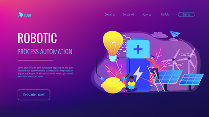 Image showing Innovative battery technology concept landing page.