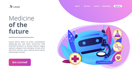 Image showing AI use in healthcare concept landing page.