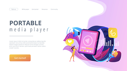 Image showing Smartwatch player concept landing page.