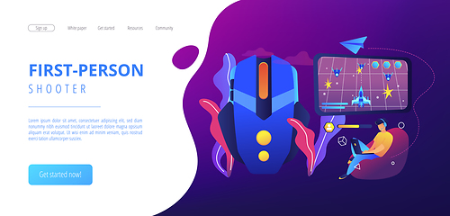 Image showing Action game concept landing page.