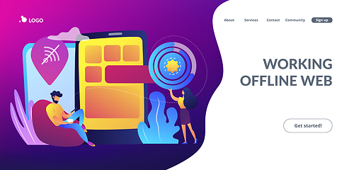 Image showing Progressive web app concept landing page.