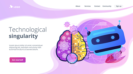 Image showing Technological singularity concept landing page