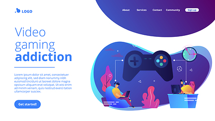 Image showing Gaming disorder concept landing page.