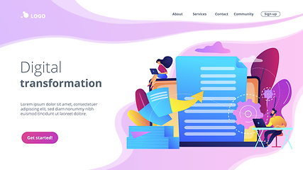 Image showing Digital transformation concept landing page.