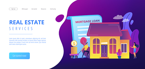 Image showing Mortgage loan concept landing page.