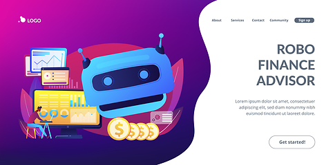 Image showing Artificial intelligence in financing concept landing page.