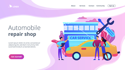 Image showing Car service concept landing page.