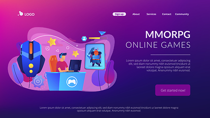 Image showing MMORPG concept landing page.