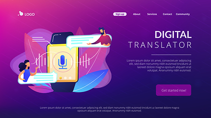 Image showing Digital translator concept landing page.