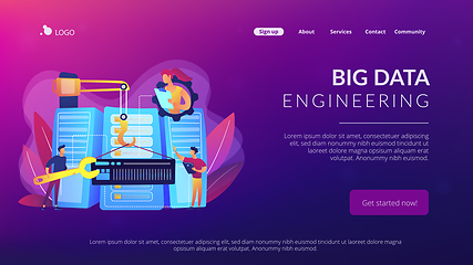 Image showing Big data engineering concept landing page.