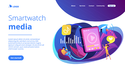 Image showing Smartwatch player concept landing page.