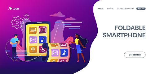 Image showing Foldable smartphone concept landing page.
