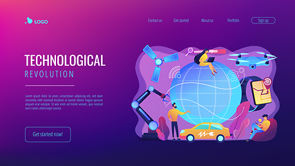 Image showing Technological revolution concept landing page.