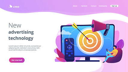 Image showing Addressable TV advertising concept landing page.