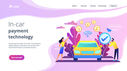 Image showing In vehicle payments concept landing page.