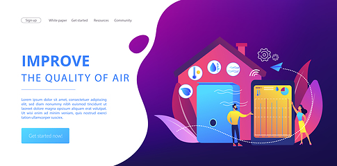 Image showing Air quality monitor concept landing page