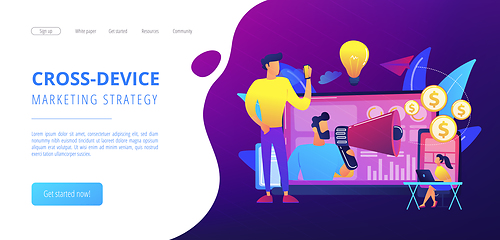 Image showing Cross-device marketing concept landing page.