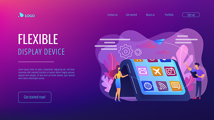 Image showing Bendable device technology concept landing page.