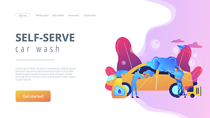 Image showing Car wash service concept landing page.