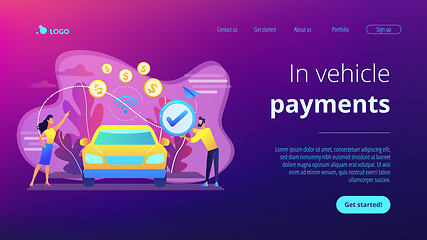 Image showing In vehicle payments concept landing page.