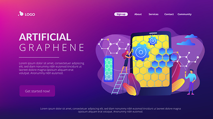 Image showing Graphene technologies concept landing page.