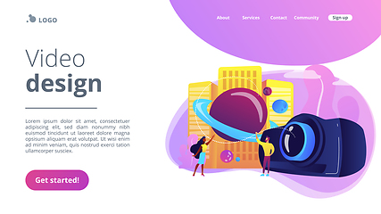 Image showing Video design concept landing page.