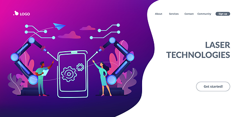 Image showing Laser technologies concept landing page.