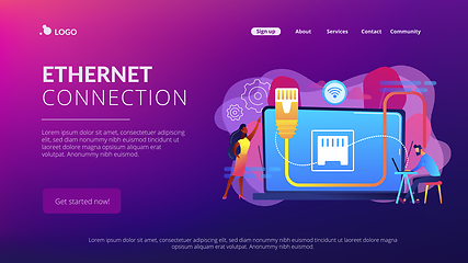Image showing Ethernet connection concept landing page.