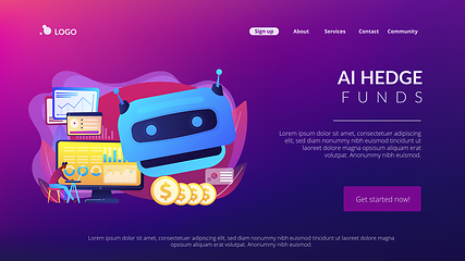 Image showing Artificial intelligence in financing concept landing page.