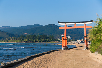 Image showing Torii in Aoshima Shrine of Japan