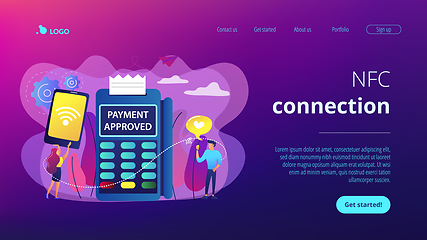 Image showing NFC connection concept landing page.