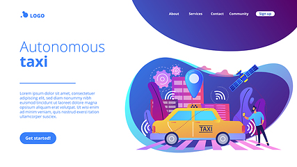 Image showing Autonomous taxi concept landing page.