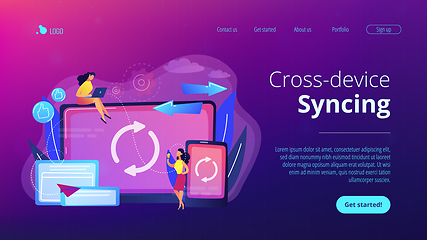 Image showing Cross-device syncing concept landing page.